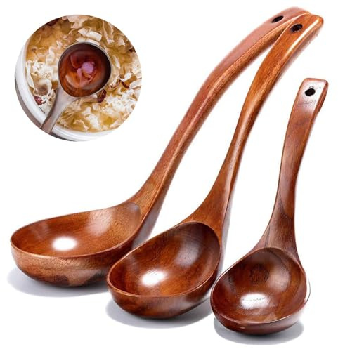 Naturholz Suppenkelle Aus Holz 3 Stück Suppenkelle Suppenlöffel Naturholz Japanischer Suppenlöffel Mit Langem Griff Aus Holzwaren Löffel Für Holz Küchengerät