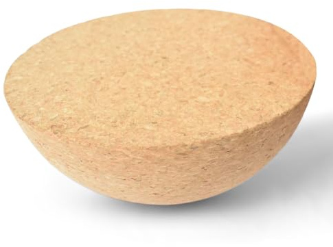 Balance Board halvkula i massiv kork, balanstränare för fitness, yoga, 15 cm diameter, höjd 7,5 cm, kork-halvkula för vuxna, lämplig för balansplattor
