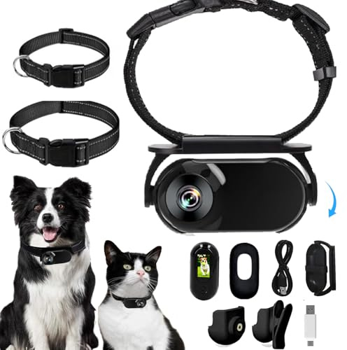 MeowNova 1080P Cat Camera Collar - Wireless Mini Sport Cam with Video Recording, Small Action Camera for Pet Supplies, Indoor/Outdoor Body Cam for Cats（Black）