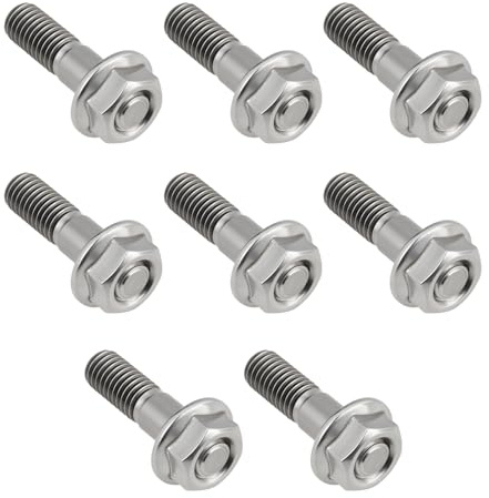 YINETTECH 8pcs Goujons de Fixation D'échappement de Moto en Acier Inoxydable 92004-1249 M8x35 Compatible avec Honda Compatible avec Suzuki.