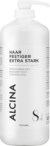 ALCINA Haar Festiger extra stark | 1 x 1200 ml | Extra starke Festigung für klassische Frisuren | Ideal für Volumen- & Lockenwickler | Langanhaltende, voluminöse Stylings mit starkem Halt