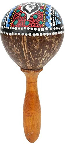 VBLKUYDPR Marteau de Sable en Coquille de Noix de Coco, Instrument de Jeu Musical Portable pour Enfants, hochet à bruissement avec Coquille de Noix de Coco Naturelle, idéal pour l’apprentiss