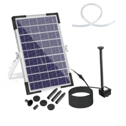 Fontaine solaire 5 W 9 V Pompe à eau solaire 500 l/h Fontaine solaire avec tuyau d'eau de 1 mètre