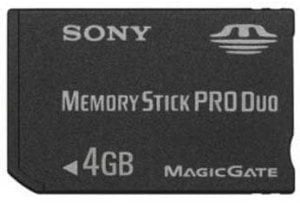 Sony Memory Stick (MS) Pro Duo 4 Go MagicGate Carte Mémoire