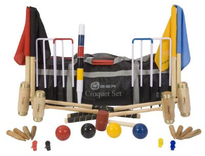 Uber Games Junior Executive Krocket Set, 6 Tore, Metalltore, Holzkugeln