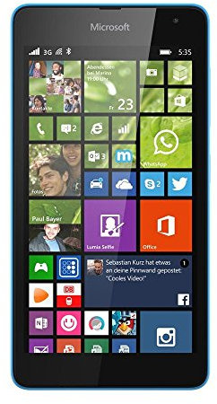 Microsoft Lumia 535 Smartphone (5 Zoll (12,7 cm) Touch-Display, 8 GB Speicher, Windows 8.1) cyan