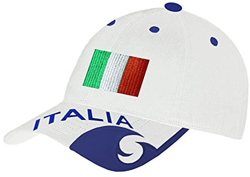 Blackshirt Company Italien Schildmütze Fußball Handball Fan Snapback Basecap Blau Weiß Schwarz Farbe Weiß