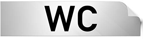 Türschilder24 Folienschild Türschild • wc Toilette • PVC Hinweisschild • 160 x 40 mm Silber • selbstklebend • Kratzfester Druck • UV Beständig