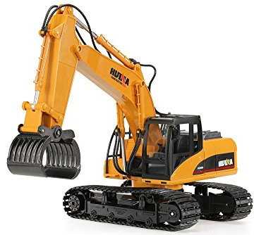 HuiNa CY1570 2.4G 16ch RC Timber Grabber avec poignée moulée sous Pression véhicule de Construction, Jaune/Gris
