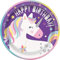 Unique Party 72495 - Assiettes en Carton - 23 cm - Fête à thème de Licorne - Paquet de 8