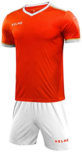 KELME S/S Football Set Conjunto Equipaciones, Hombre, Neon Orange/White, L