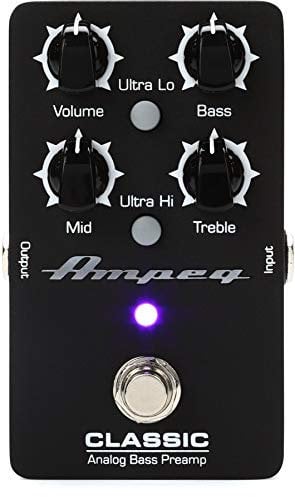 AMPEG CLASSIC ANALOG BASS PREAMP EFFETTO PREAMPLIFICATORE A PEDALE PER BASSO CON EQUALIZZATORE 3 BANDE