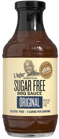 G Hughes Salsa barbecue senza zucchero, senza zucchero, senza glutine, salsa barbecue a basso contenuto di carboidrati - 510 g (confezione da 1)