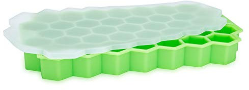 Ice Cube Trays with Lids 37 Ice Cubes with Removable Lid Ice Cube Molds Gel Flexible and BPA Free Food Grade Silica for Chilled Drinks Whiskey Cocktails