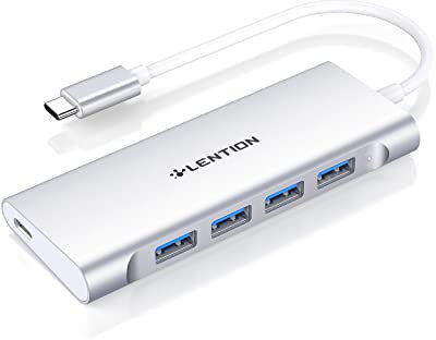 LENTION USB C Hub mit 4X USB 3.0 in 5Gbps und 60W Typ C Aufladung,Universal Multiport Adapter, Für 2023-2016 MacBook Pro/Air 13/14/15/16, Neues Mac Air, New Surface, Chromebook,Laptop, Mehr