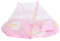Mosquitera portátil para bebés,Patrón de dibujos animados lindo cuna plegable cama de viaje cuna de carpa recién nacida con almohada para dormir mosquitera(Rosado)