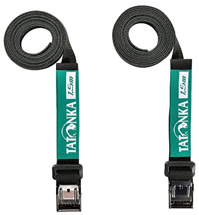 Tatonka Packriemen Easy Strap 18mm / 1,5m (2 Stück) - Zwei Spanngurte mit Metallschließe - 1,8 cm breit und 150 cm lang - Zur Volumenregulierung oder zum Befestigen von Ausrüstung