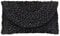 Syrads Women’s Straw Evening Clutch Purse Summer Beach Handbag Straw Woven Envelope Bag,black