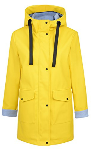 Charcoal Fashion Women's Premium Water Resistant Rubber Raincoat (SJ2105) (12, Yellow)