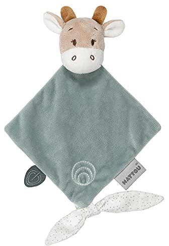 Nattou Mini-Schnuffeltuch aus Polyester, Giraffe Luna, Wegbegleiter ab der Geburt, Ca. 25 cm, Luna und Axel, Grün / Beige
