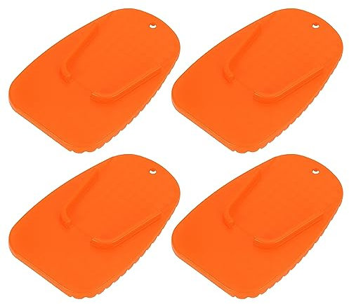 Motoforti 4 Stück Motorrad Seitenständer Platte Motorradständer Stützplatte Ständer Pad Universal Verlängerungspad Orange