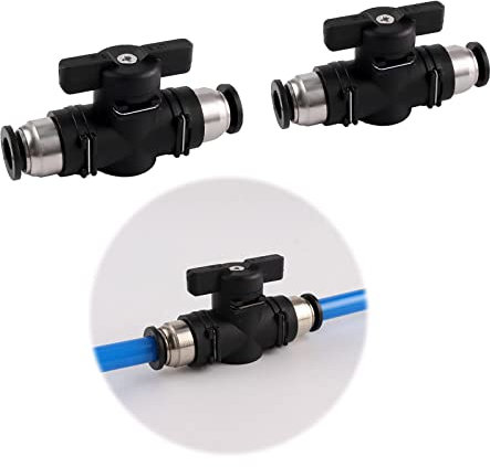 Pneumatikverbinder Anschluss-Handventil Pneumatik Gerade Push Steckverbinder Absperrhahn mit 6 mm Steckanschuss Pneumatische Fittings zum Schnellen Anschließen von Luftleitungen Verwendet(BUC-6)
