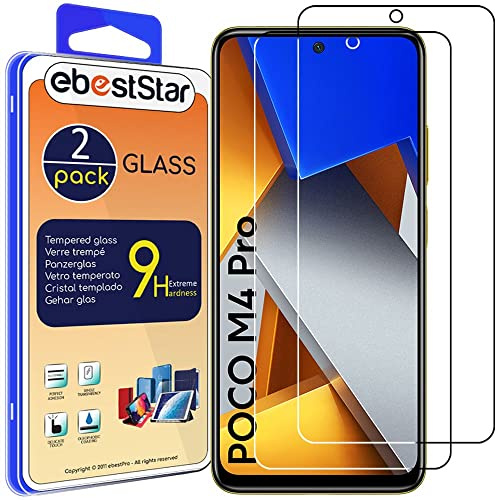 ebestStar - Cristal Templado x2 para Xiaomi Poco M4 Pro 4G, Protector Pantalla Película Vidrio, Antigolpes
