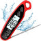 hoyiours Thermomètre de Cuisine Digital thermometre viande à lecture instantanée, sonde longue, grand écran LCD Thermomètre de four à double aimant pour viande,Patisserie, barbecue, etc. (rouge)