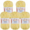 Wollidu Gina Chenille Garn zum Stricken und Häkeln 5 x 100g/120m Set 100% Polyester - Gelb