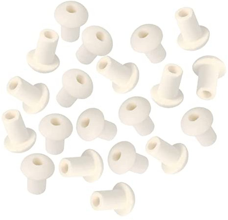STOBAZA 20 Stücke Glasfaserdocht Dochthalter Öllampe Dochthalter Öllaterne Kappen Halterung Zubehör Porzellan Dochthalter Home Dochtständer Dochthalter Ersatzglas Beige