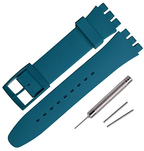 Rihahisy Ersatz-Uhrenarmband aus Silikonkautschuk für Swatch, 17 mm