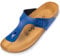 Palado Zehentrenner Damen Kos Matt – gefertigt in Spanien – weiche Veloursleder-Decksohle – mattes Obermaterial für dezente Eleganz Blau UK7 - EU40