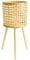Support de Pot de Fleurs Tissé en Bambou avec Pieds en Bois, Pots de Fleurs en Rotin D'intérieur, Support de Plantes D'intérieur Tissé au Sol en Rotin pour Décoration de la Maison et(Kaki S)