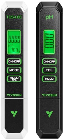 VIVOSUN Digitales pH- und TDS-Messgerät-Kits, 0,01 pH hohe Genauigkeit Stifttyp pH-Messgerät ± 2% Ablesegenauigkeit 3-in-1 TDS EC Temperaturmessgerät für Hydrokultur, Pool und Aquarium, Schwarzweiß,