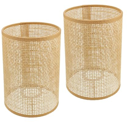Holibanna Abat-Jour En Rotin Tissé Pour Lampe Sur Pied Et Plafonnier 8.07X5.51In Ombre De Lampe Rustique Polyvalente Pour Salon Salle De Bain Décoration Intérieure