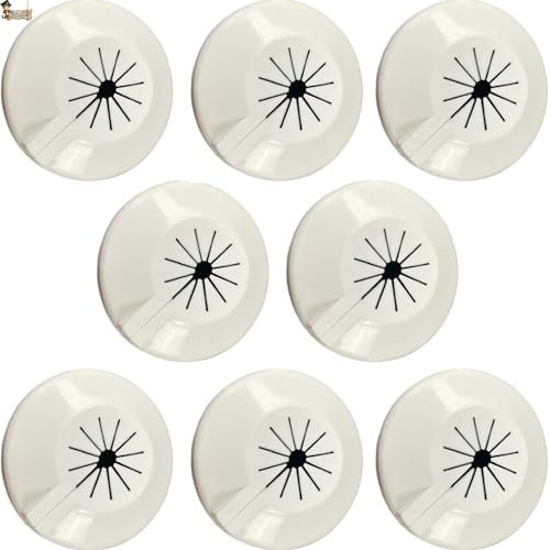 BricoLoco.com Abdeckung für Heizkörper, Packung mit 8 Stück, Rosette für Heizungsrohre, Heizkörper, Abdeckung mit Löchern rund um das Rohr an der Wand, Heizkörper, weiß (8, einfach)