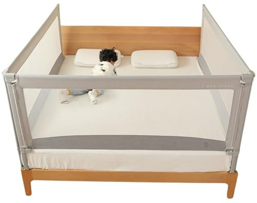 monkey mum® Economy Rausfallschutz Bett, Bettschutzgitter 180cm, 80-200cm, Preiswerter Hoch und Stabil Bettgitter für Kinder, Fallschutz Babybett Kinderbett Elternbett, Baby Bett Rausfallchutz