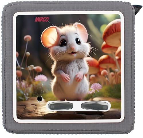 yabaduu Schutzfolie Süße Tiere kompatibel mit Toniebox Lauscher Station Aufkleber personalisierbar Zubehör für Kinder Spielzeug passgenau selbstklebend Y031 (Nr. 73 Maus, Mit Wunschname)