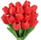 N&T NIETING Künstliche Tulpen Gefälschte Blumen, 12 Stück Latex Real Touch Faux Tulpen Blumen für DIY Hochzeit Home Garten Hotel Party Büro Dekoration (Rot)