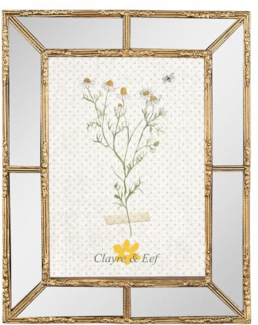 Clayre & Eef Bilderrahmen 10x15 cm Goldfarbig Kunststoff Glas Rechteck Fotorahmen