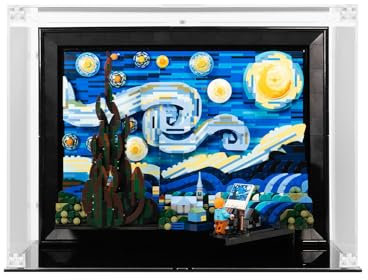icuanuty Vitrine en acrylique pour Lego Ideas Vincent Van Gogh The Starry Night 21333 Kit de construction 3D, rangement et organisation protégés contre la poussière, vitrine pour modèle Lego, (vitrine