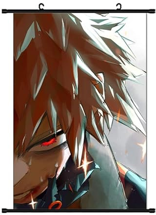 Xinchangda MHA Anime-Schriftrollen-Poster, Banner, Midoriya Izuku/Bakugou Katsuki/Todoroki Shoto zum Aufhängen, Wandbild, Heimdekoration, 60 x 40 cm