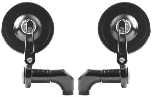 JAYWIS Drehbare Spiegel Motorrad-Rückspiegel, Seitenspiegel, Rund, Aluminiumlegierung, Spiegel Für Vespa LX LXV Sprint GTS GTV 50 150 250 300 300ie 1 Paar(SCHWARZ)