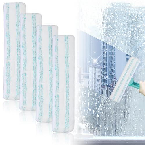 4 Stück Ersatzbezug für Leifheit Fensterwischer Window & Frame Cleaner, Einwascher Window Washer M kompatibel Mit Leifheit Fensterwischer