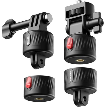 NEEWER Kit de Montaje magnético para cámara de acción, Compatible con GoPro Hero 13 12 11 MAX dji Osmo Action Insta360, Soporte magnético de liberación rápida ABS para Fotos POV, GP-24