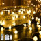 10M 100LED Kugel Lichterkette, Warmweiß 8 Modi Globe Lichterkette Wasserdicht Partylichterkette mit Batteriebetrieben/USB Stecker Timer Funktion Dimmbar für Weihnachten Hochzeit Garten (100)