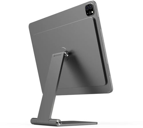 KU XIU X33 Porte Tablette Magnétique Pliable pour iPad Pro 11 M4 (2024), Support iPad Réglable à 360° en Alliage d’Aluminium, Base de Bureau pour Dessin, Travail et Multimédia