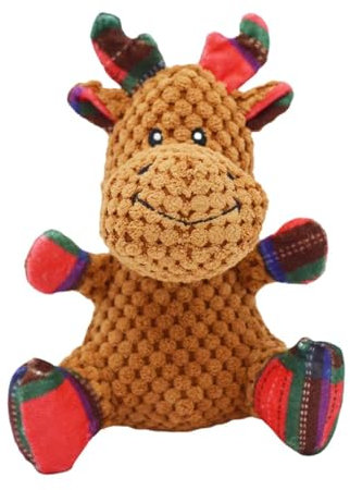 Gralara Hundespielzeug mit Quietscher für Die Weihnachtszeit, Plüsch Kauspielzeug für Hunde, Elch