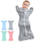 HINATAA Pucksack Baby 0-3 Monate/ 3-6 Monate, Baby Schlafsack Neugeborene Bio-Baumwolle, Baby Swaddle Wickeldecke für Jungen Mädchen, Verstellbarer Pucktücher Baby (Grau, 0-3 Monate)