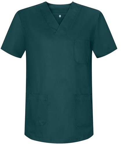 MISEMIYA Casaca Sanitaire Unisexe 817 Medizinisches Arbeitshemd, Dunkelgrün, XXL